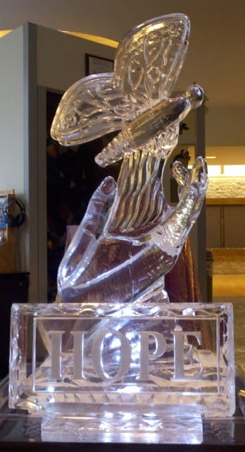 Decorative abstract ice sculpture