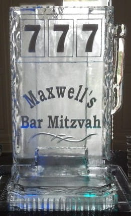 Maxwell's Bar Mitzvah personalized ice sculpture