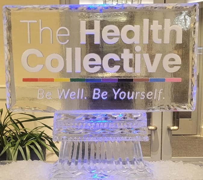 The Health Collective wellness brand corporate custom ice sculpture