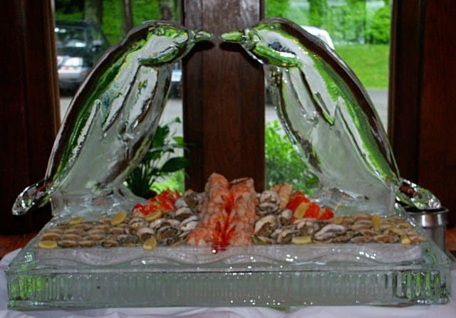 Dolphin arch ice sculpture