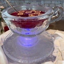 Illuminated ice punch bowl