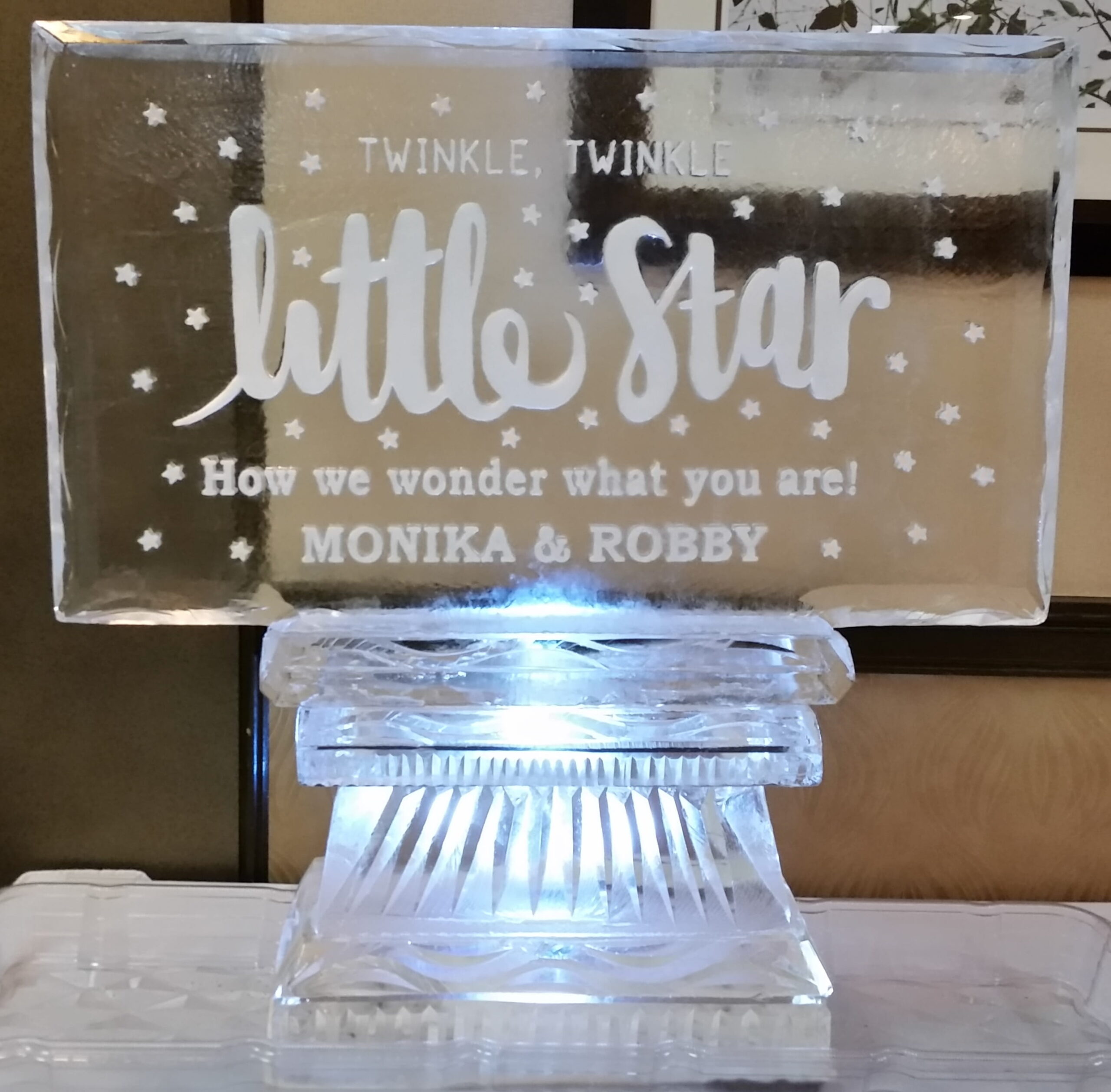 Twinkle Twinkle Little Star baby shower ice sculpture