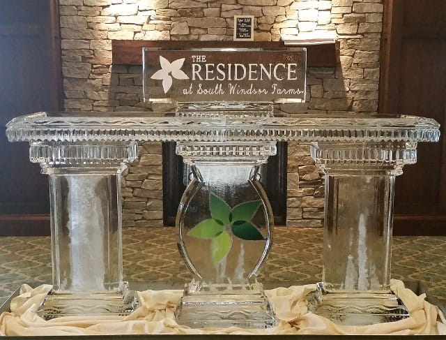 Residence Inn branded ice bar with drink luge