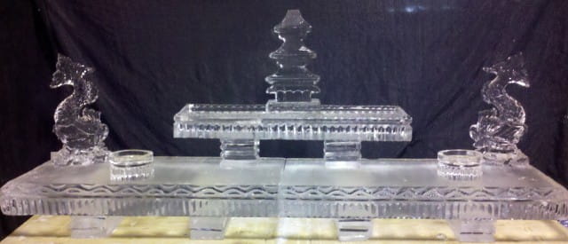 Multi-tier decorative ice display centerpiece