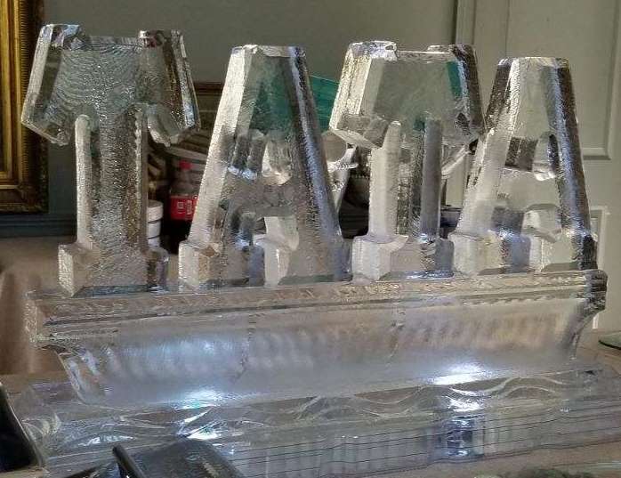 LOVE letter ice sculpture centerpiece