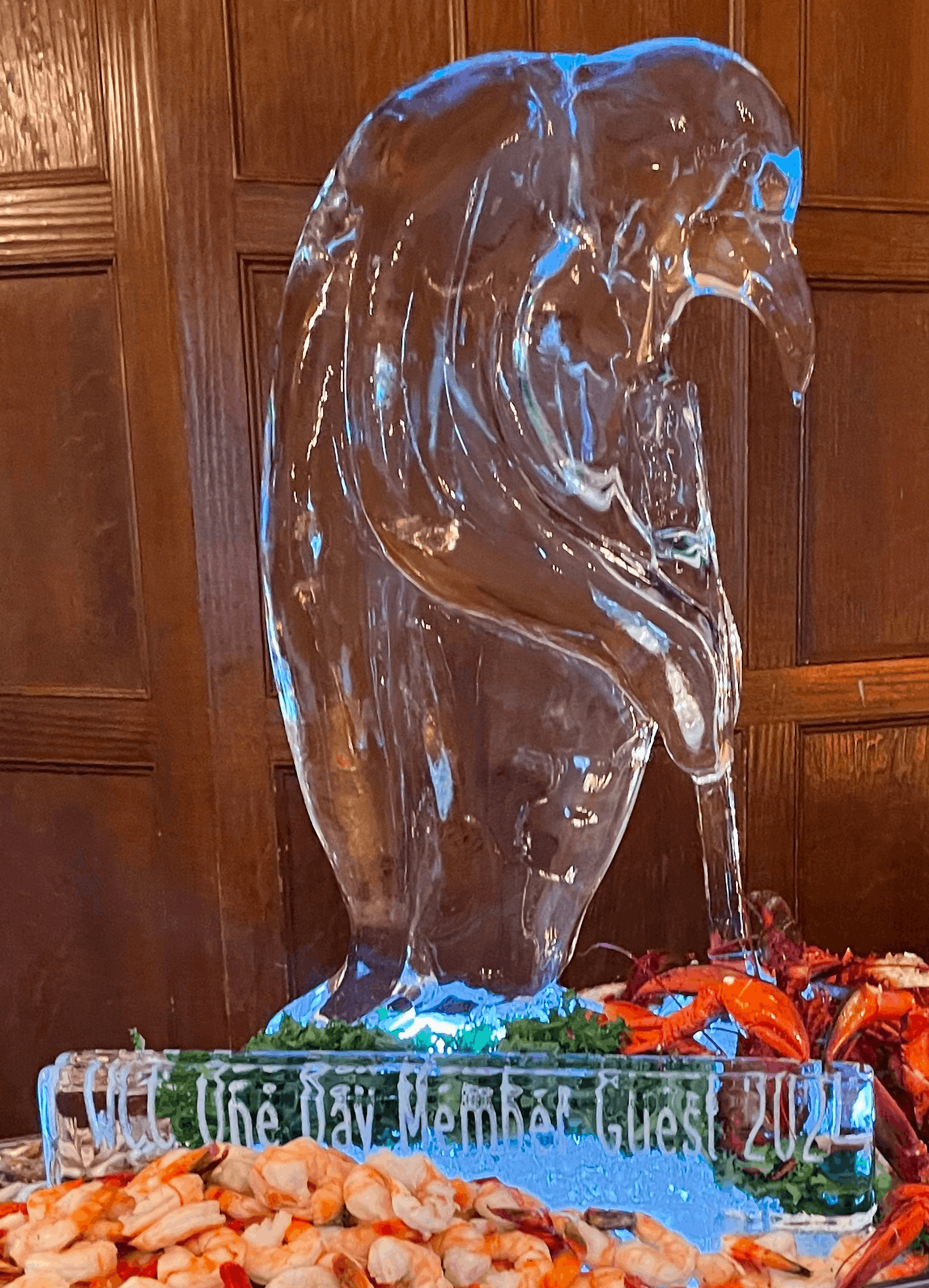 Elegant abstract ice sculpture display