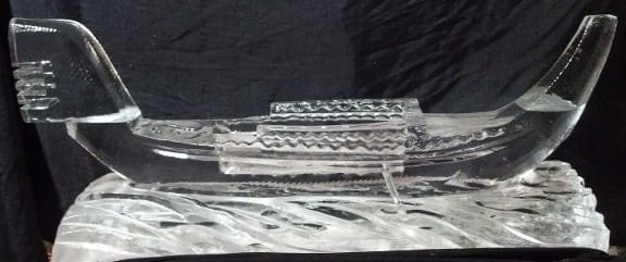 Rectangular ice serving tray for seafood or buffet display