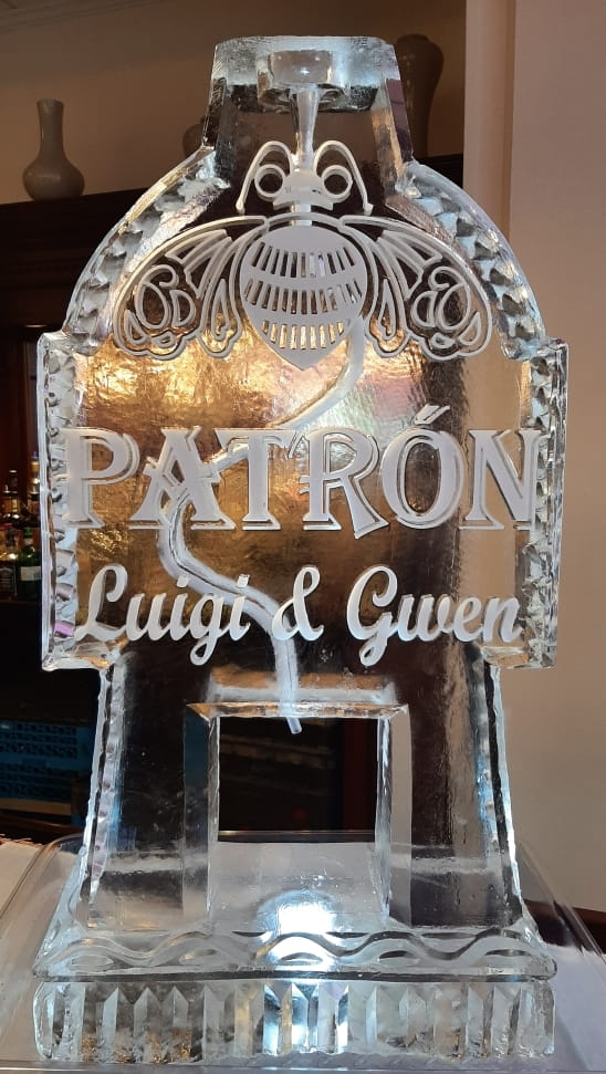 Patron Lounge & Queen custom branded ice sculpture