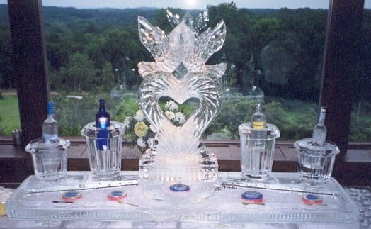 Decorative snowflake ice sculpture