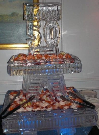 50th milestone ice sculpture centerpiece