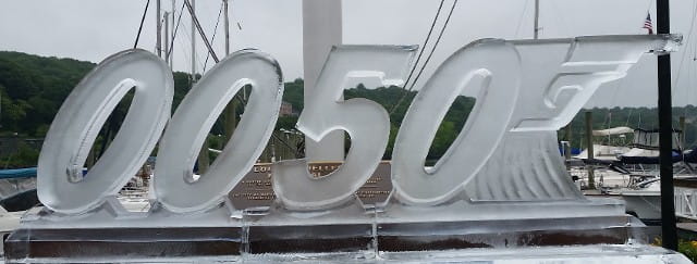 50th anniversary number ice sculpture display