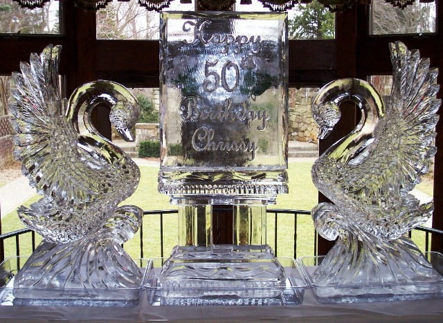 50th anniversary trophy ice sculpture