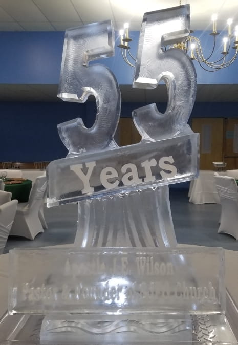 32 Years anniversary ice sculpture