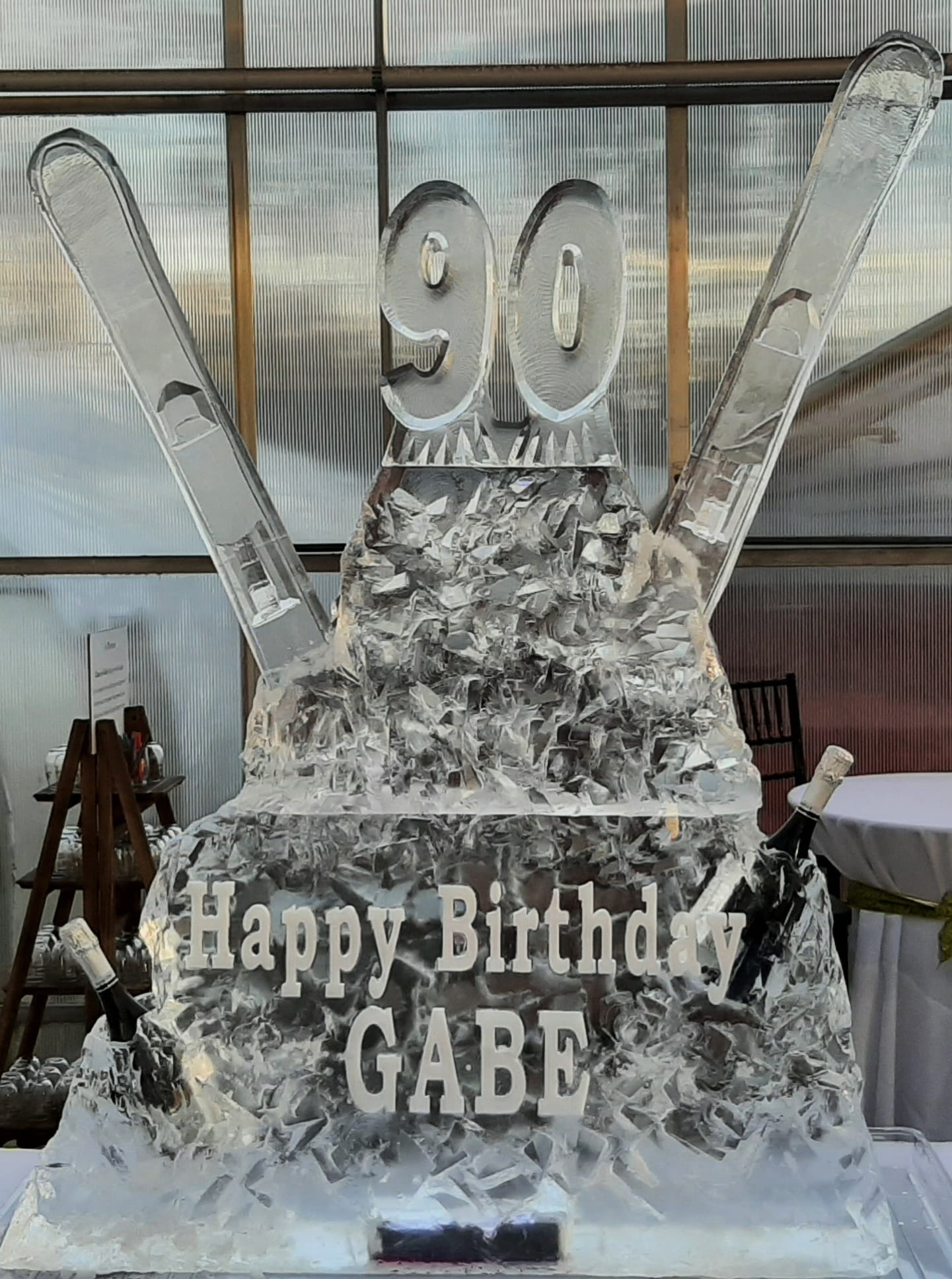 Personalized Jerome birthday ice sculpture