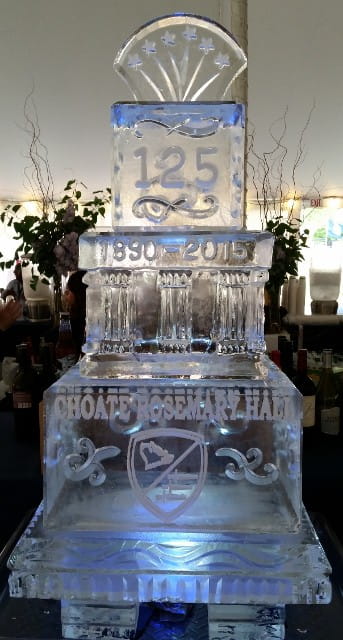 125 anniversary ice sculpture centerpiece