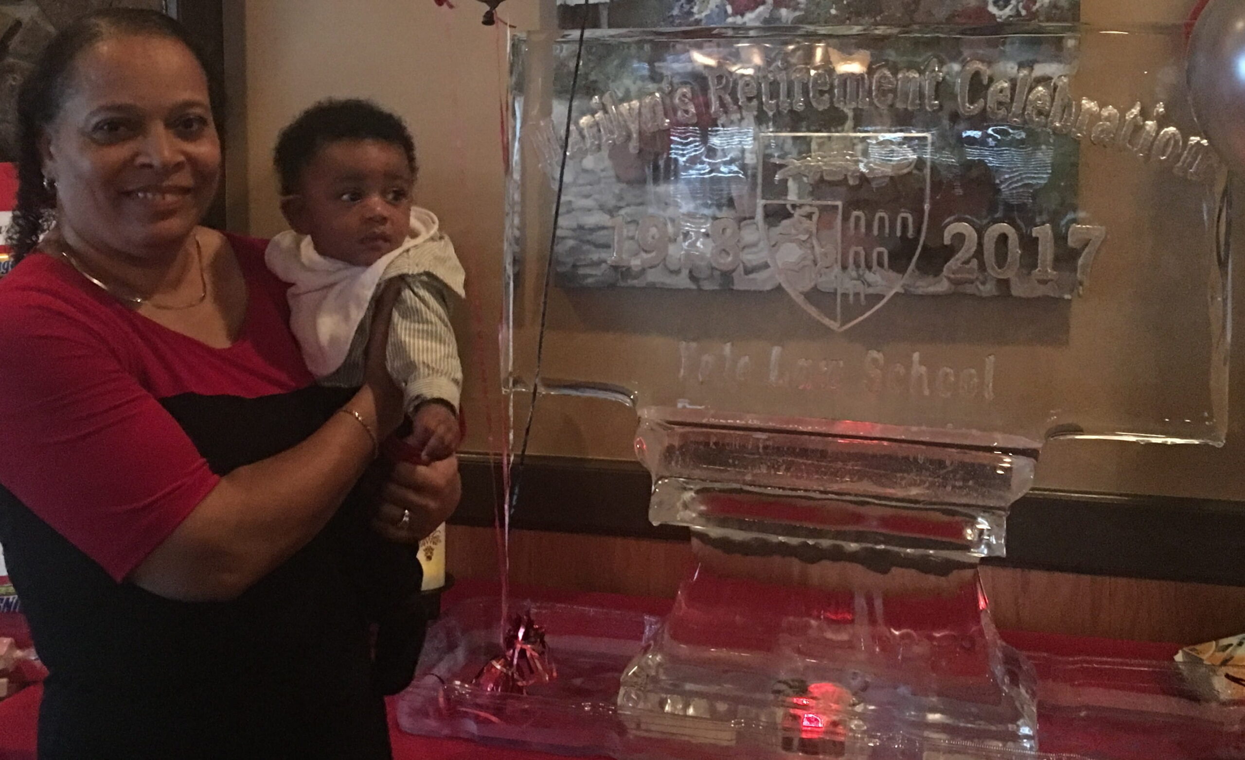 Custom engraved ice sculpture for special celebration