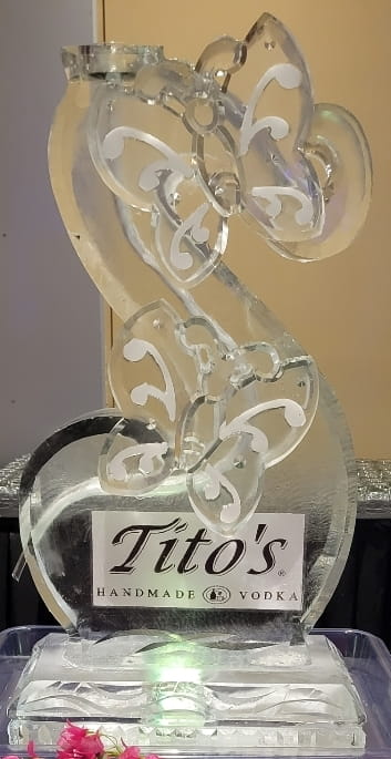 Decorative abstract ice carving