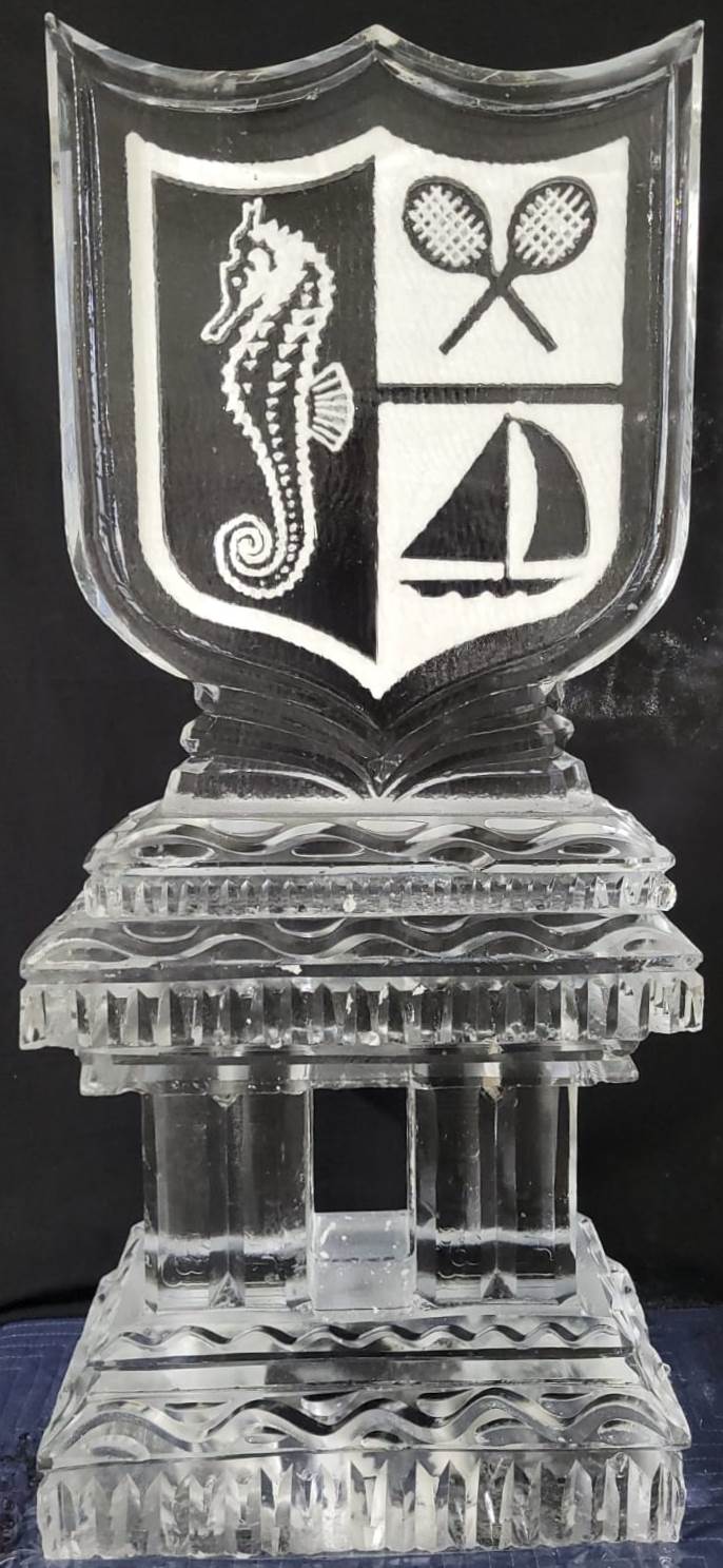 Sailboat club logo ice sculpture