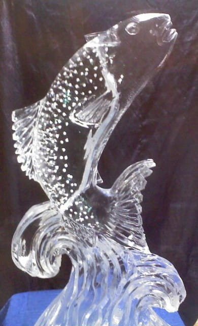 Seahorse ice sculpture