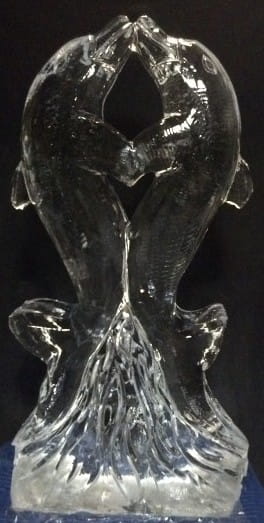 Heart-shaped ice sculpture