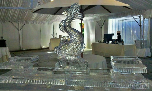 Seahorse ice sculpture