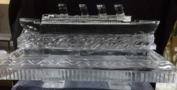 Titanic ship ice sculpture