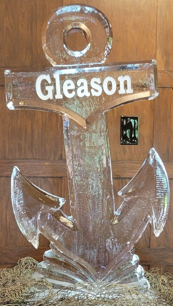 Gleason engraved ice sculpture