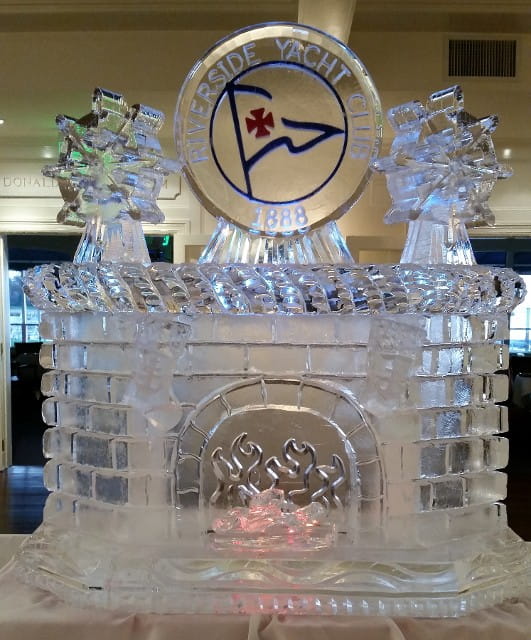 Sports-themed ice bar with custom team logo