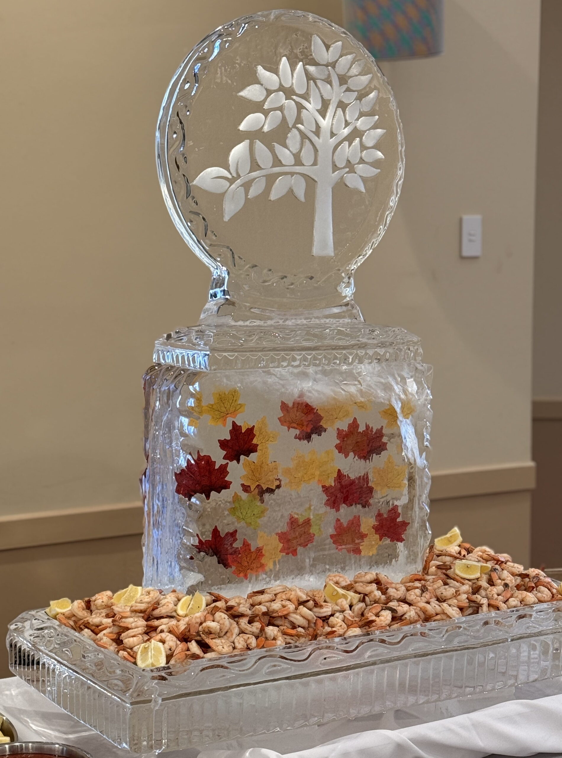 Personalized family tree ice sculpture