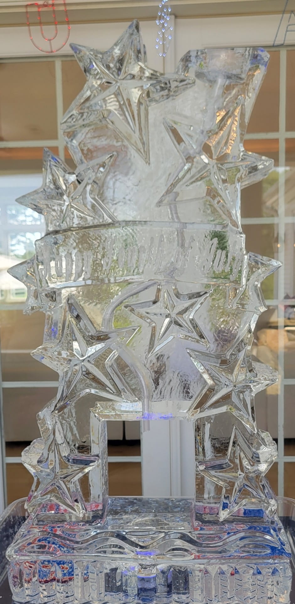 Decorative abstract ice sculpture