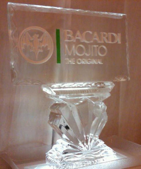 Bacardi Mojito authentic corporate brand logo custom ice sculpture
