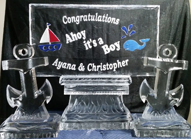 Congratulations graduation ice sculpture with custom engraving