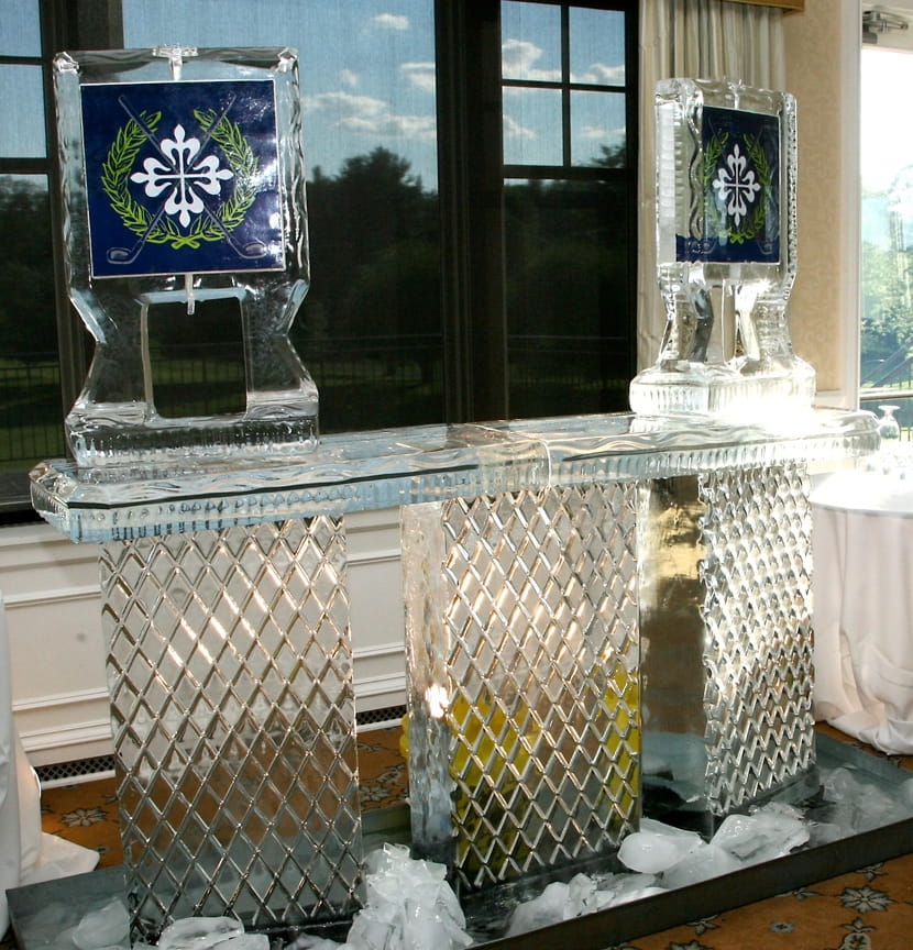 Luxury outdoor ice bar with custom logo