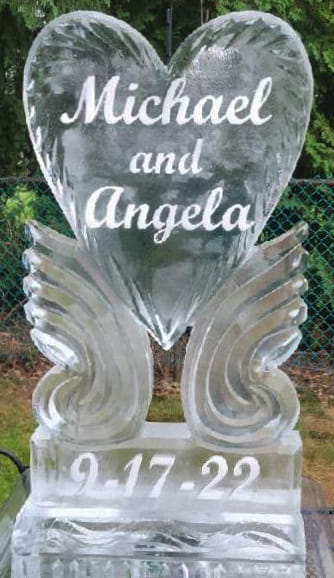 Michael and Angela ice sculpture
