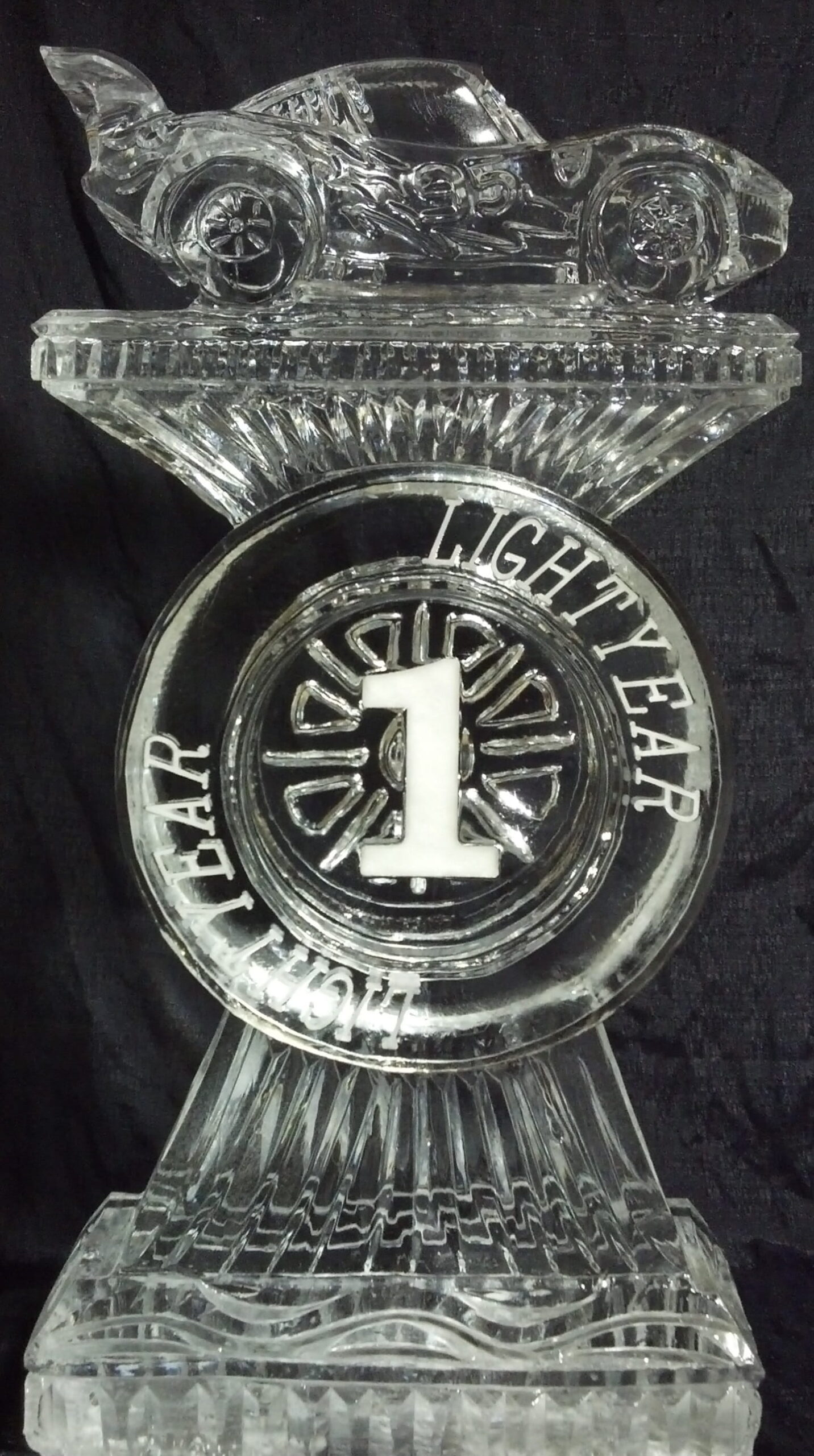 Fraternal organization emblem ice sculpture