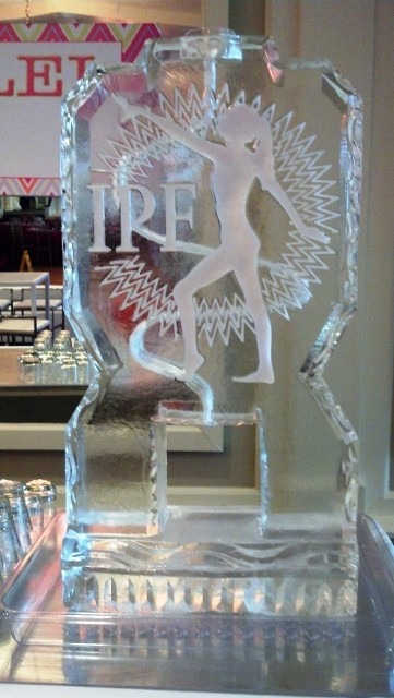 Decorative fish engraved ice sculpture