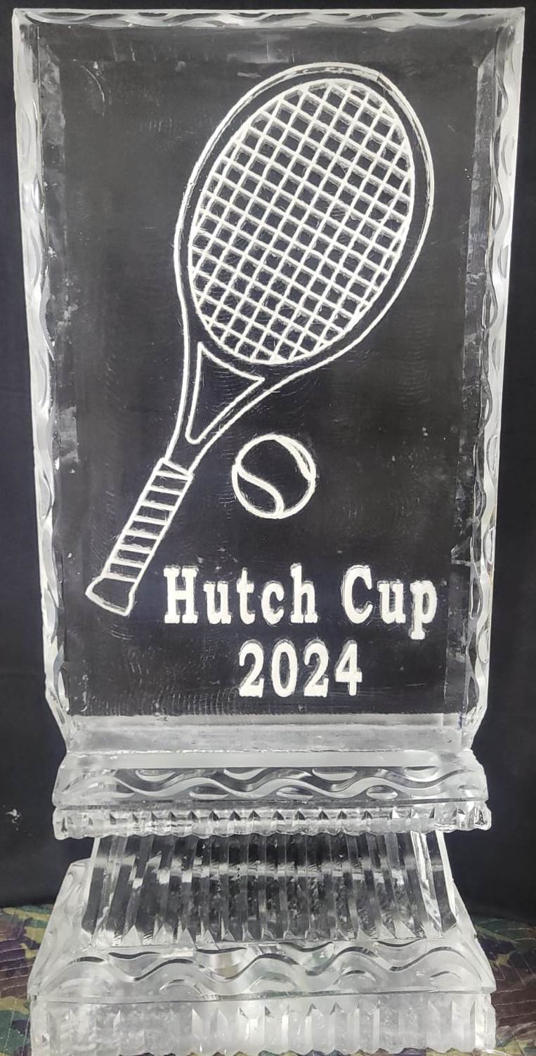 Hutch Cup 2024 tennis-themed ice sculpture