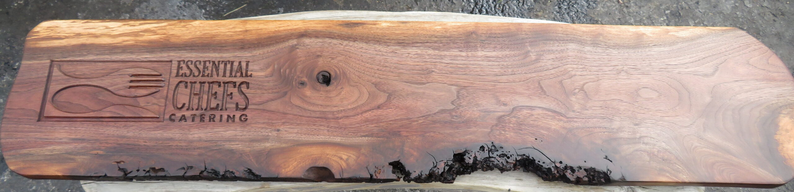 Live edge rustic wooden slab board showing natural wood grain textures