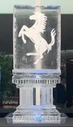 Rearing wild stallion horse silhouette custom animal ice sculpture