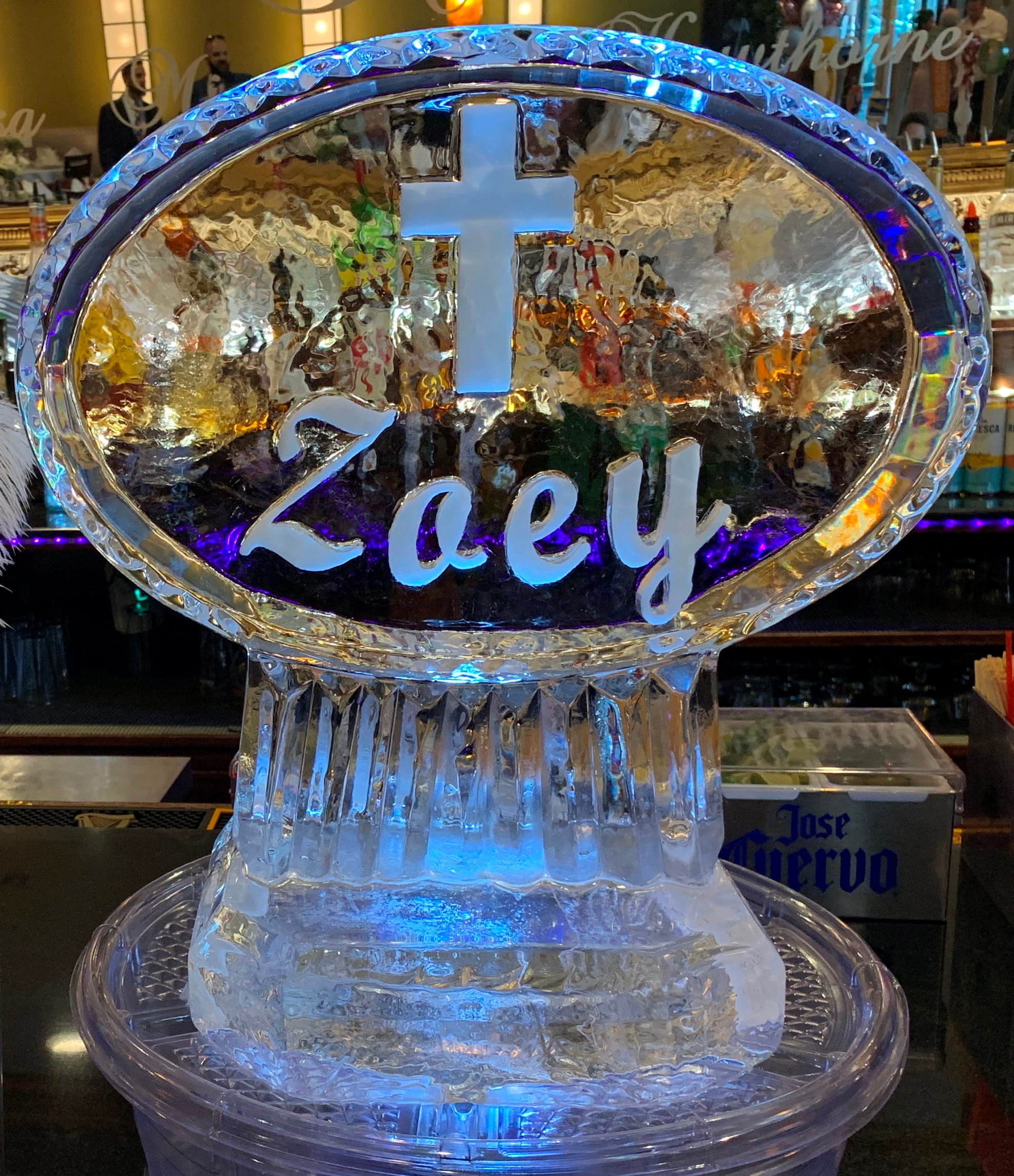 Zoey personalized ice sculpture