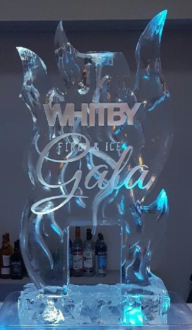 Whitby Gala engraved ice sculpture