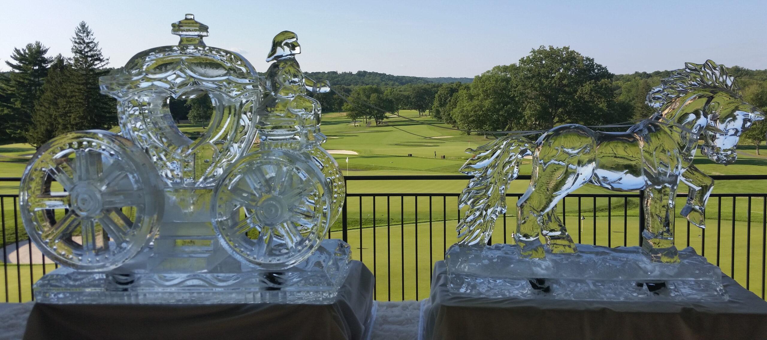 Decorative horse ice sculpture
