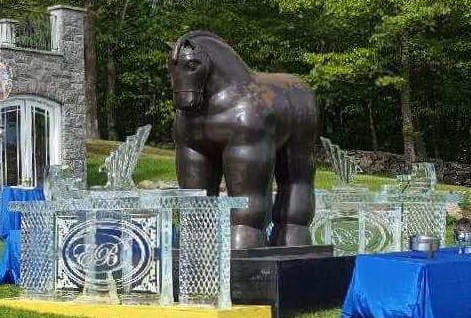 Gorilla ice sculpture centerpiece