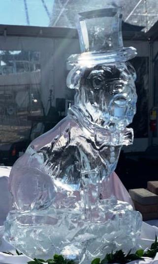 Bulldog ice sculpture