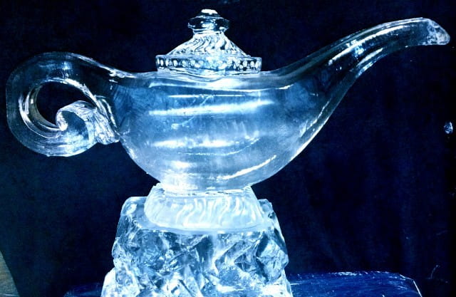 Genie lamp ice sculpture