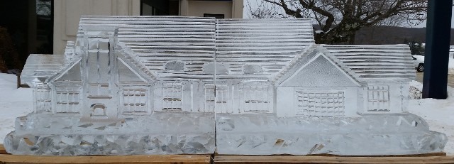 Footman custom block monogram ice sculpture