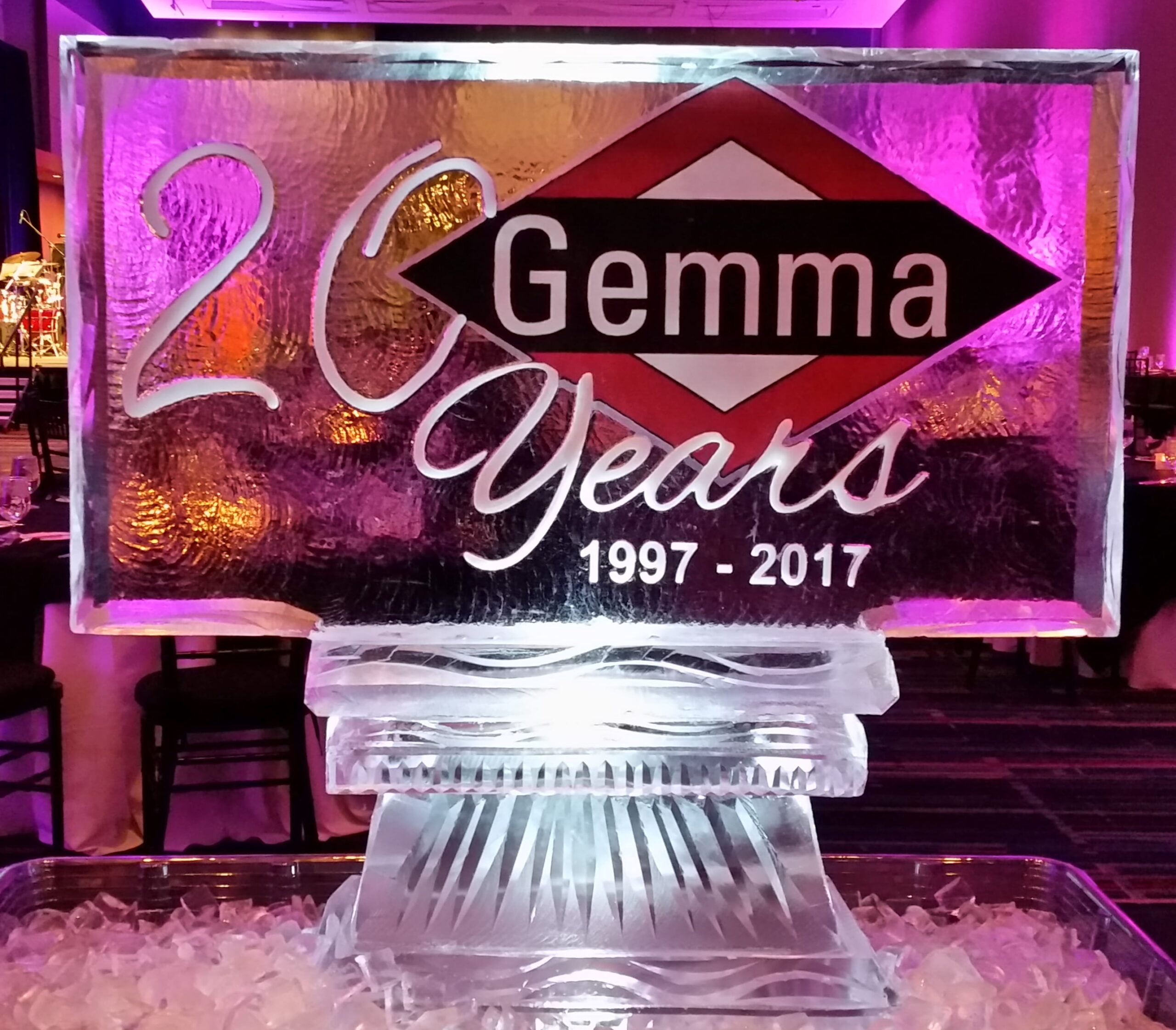 Gemma 20 Years anniversary ice sculpture