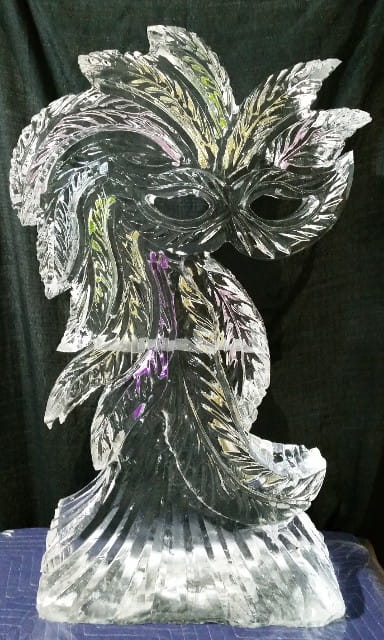 Eagle head ice sculpture
