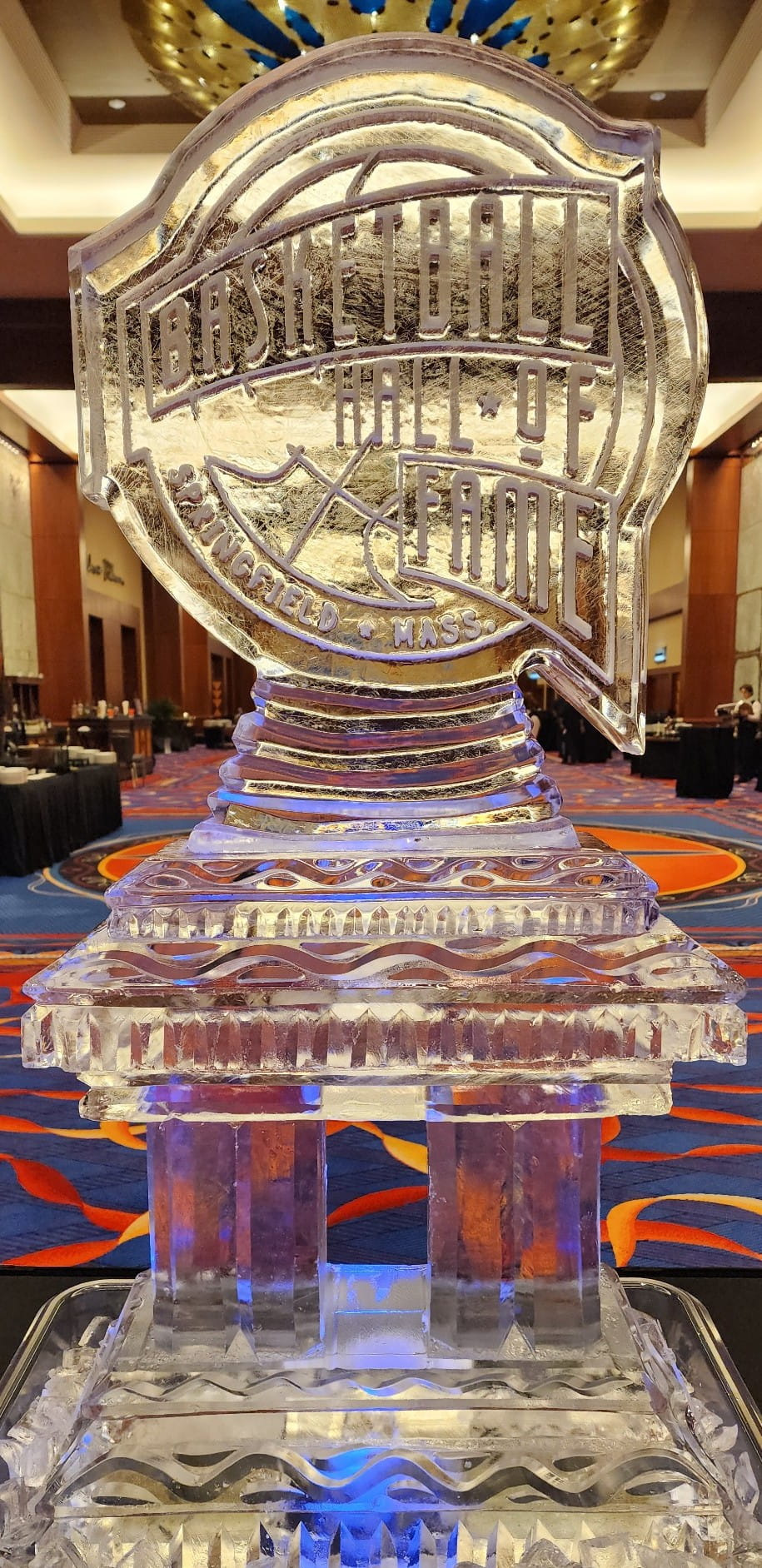 Championship cup ice sculpture centerpiece