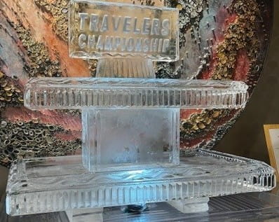 Travelers Championship engraved ice sculpture